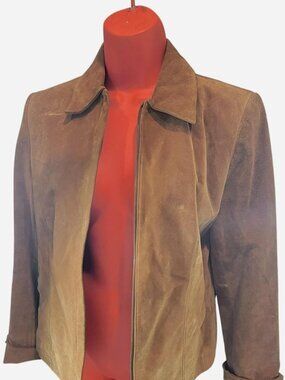 y2k Kate Hill Brown suede leather jacket with a relaxed fit 🤎